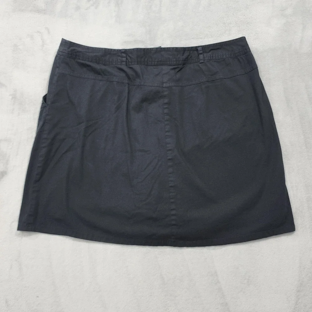Vintage White Stag Skort Womens 16 Black Twill A-Line Lined Pockets Stretch